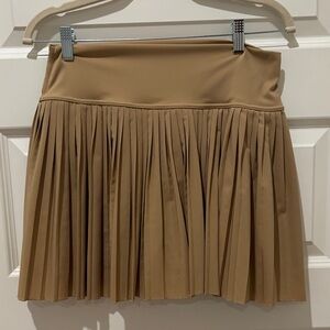 Women's Pleated Tan Tennis Skirt with built in shorts
